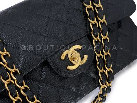 chanel black caviar ghw vintage shoulder bag circa 90s|Chanel Black Medium Double Flap Bag For Sale at 1stDibs.